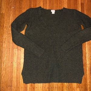 J.Crew olive green v-neck sweater